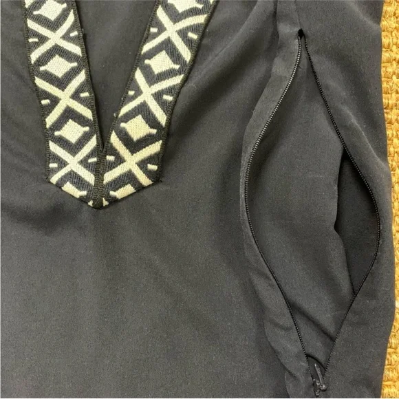 TORY BURCH NAVY EMBROIDERED TAPED TUNIC - Picture 9 of 12